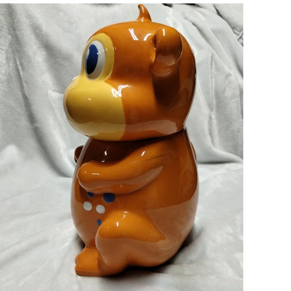 Target Home Orange Monkey Ceramic Cookie Jar Canister 2009 Glossy Kitsch 10 Inch